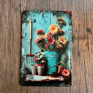 Gardening Wall Hanging Sign Metal Sign Flower Garden Home Decor NEW Gift